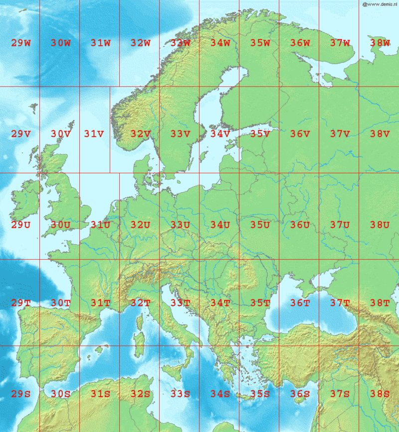 UTM Zones in Europe