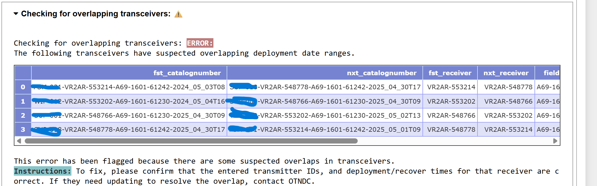 OTN Database - path of data through the system