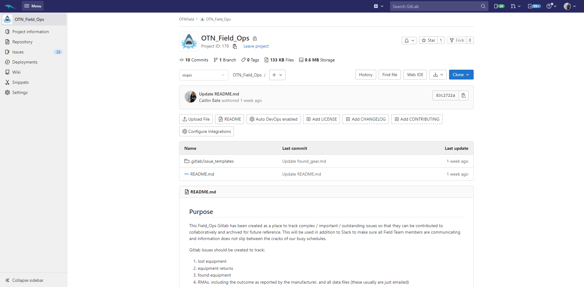 FieldOps GitLab Home Page